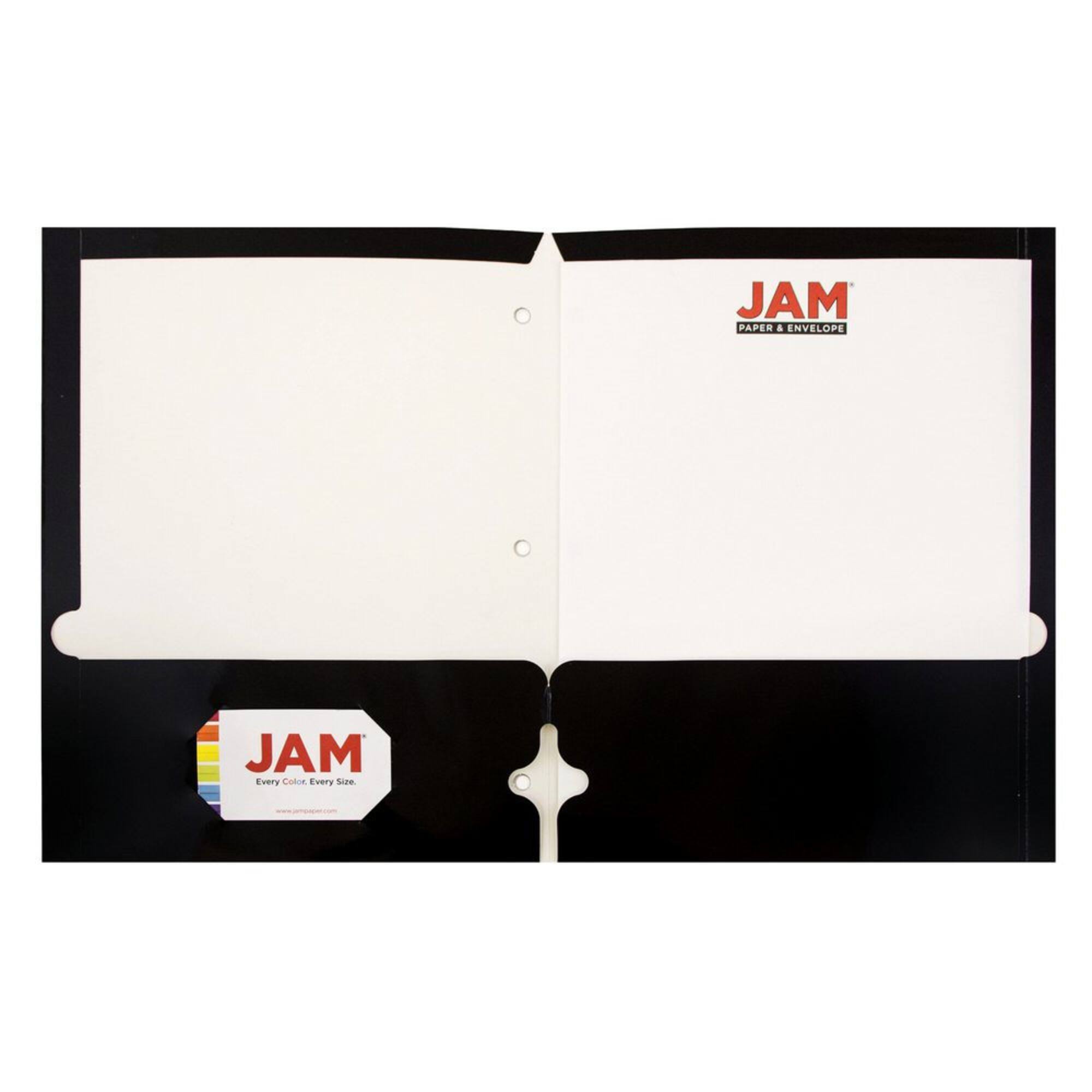 JAM Paper Laminated 2-Pocket Glossy 3-Hole Punch School Folders